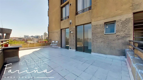 Arriendo Dpto Gran Terraza 1d,1b,estac.- Stgo, M.los Heroes