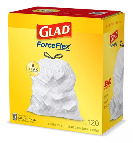 Glad Bolsas de basura de la cocina de ForceFlex Tall Bolsas de