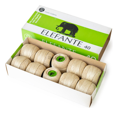 Imagen 7 de 10 de Hilo Algodon Crochet Elefante Tit 40 X 10 Ovillos De 20 Grs