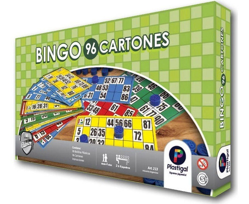 Bingo 96 Cartones Plastigal Juego De Mesa Clasico Original