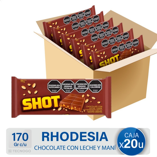 Caja Chocolate De Leche Con Mani Shot Pack - Mejor Precio