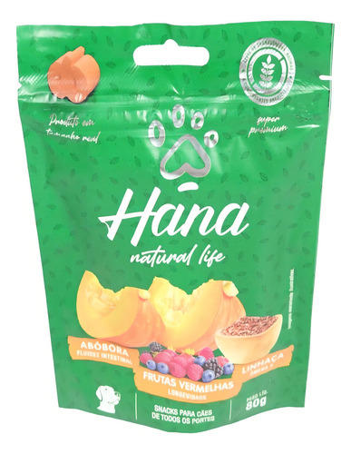 Hana Natural Life Abóbora Frutas Vermelhas Linhaça 80g Cães