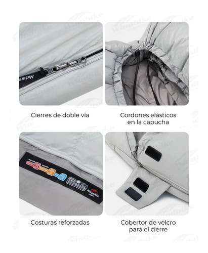 Imagen 5 de 9 de Sleeping Bag De Relleno Híbrido Plumas Rm80 -6°c Naturehike