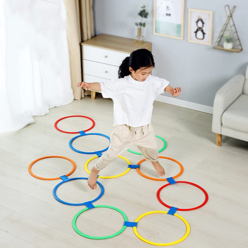 Circulo Colorido Agilidad Hopscotch Para Niño Jardin 10