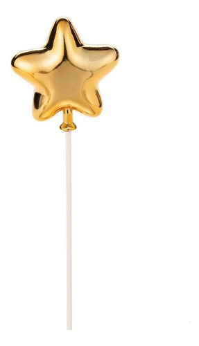 Topo - Topper - Decoração Bolo Estrela Dourada Cromada