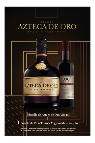 Brandy Azteca De Oro 700ml Más Vino Xa 375ml
