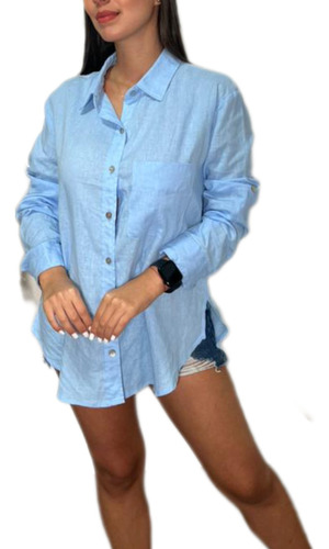 Camisa Azul Claro Lovely Con Botones 