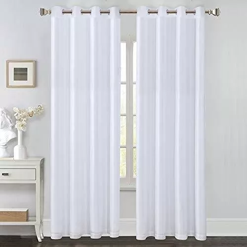 Cortinas Blancas De Seda Sintética Para Dormitorio, Cortinas