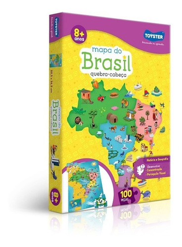 Quebra-cabeça 100 Peças - Mapa Do Brasil - Toyster