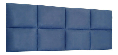 Cabeceira Painel Modulada King 1,95m Lorena Suede - Pallazio Cor Azul-marinho