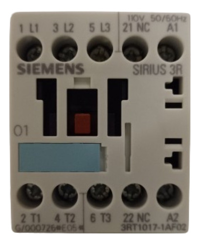 Contactor Tripolar 12a 110vca 3rt1017-1af02 Siemens