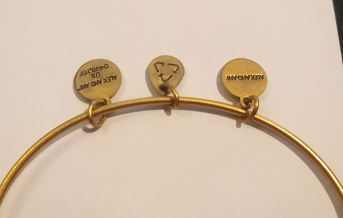 Alex And Ani Pulseras Brazaletes Enchapadas En Oro C/dijes Dorado Oscuro 3 Cm 3 Cm