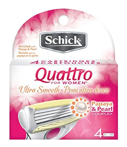 Schick Quattro Para Mujeres Recarga De Afeitar Ultra Suave 4