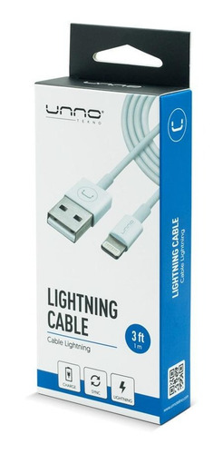 Cable De iPhone Lighting Usb 1.5m/5ft Unno Tekno Cb4053wt