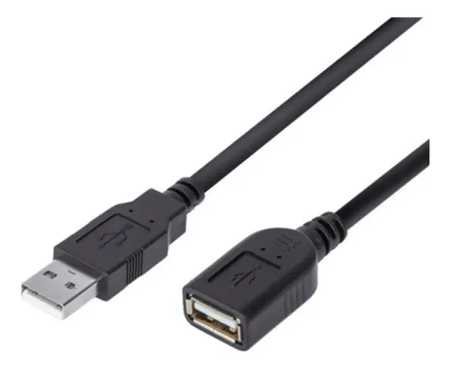 Cabo Extensor USB 2.0 MD9 1.5m Preto Conector A Macho Fêmea