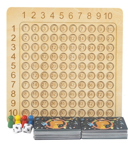 Wooden 99 Multiplication Board With Dice |wood