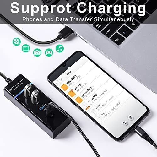 Hub Usb 3.0 De 2 Unidades Adaptador Multipuerto Usb 4 Puerto