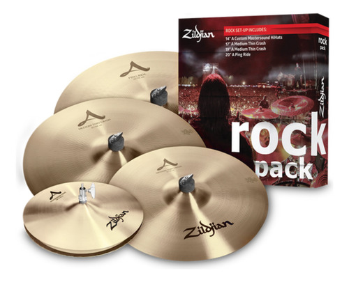Kit De Pratos Zildjian A Series Rock Pack 14 17 19 20 A0801r