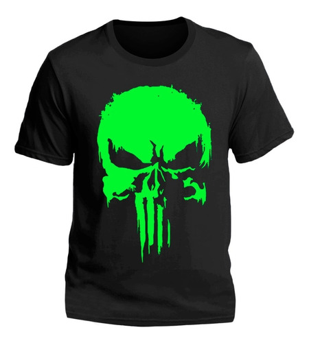 Remeras Punisher Logo Verde Niños Calavera Comic