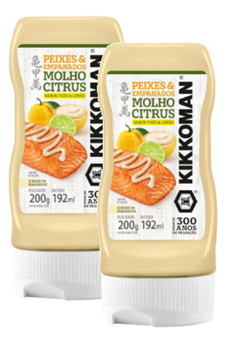 2 Molho Citrus À Base De Maionese Yuzu & Limão Kikkoman 200g