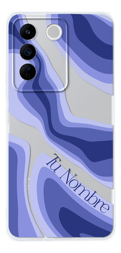 Funda Para Vivo Para Mujer Curvas Azules Con Tu Nombre
