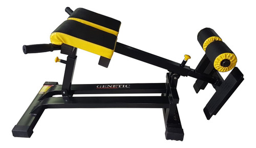 Genetic Banco Lumbar Pro Regulable En Largo Gimnasios Clubes Color Negro-amarillo