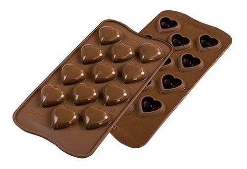 Molde Silicona Chocolate Corazones My Love Scg48 Silikomart® Color Marrón