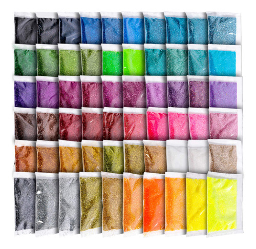 Ygdz - Brillo Fino Para Resina, 60 Colores, 10.58oz, Varios