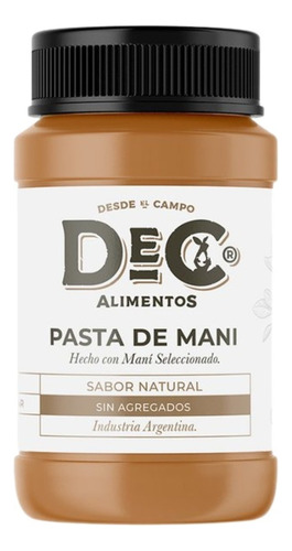 Pasta De Mani Dec Mantequilla Natural Sin Azucar Sin Sal 