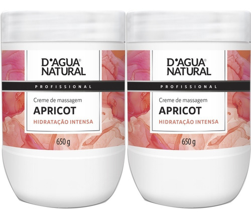 2 Creme Massagem Apricot Uso Em Gestante 650g D'agua Natural