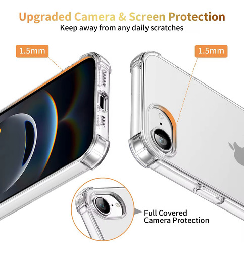 Carcasa Transparente Para iPhone 16e - Esquinas Reforzadas