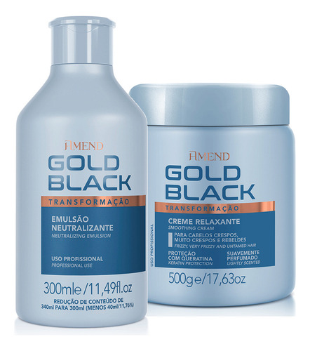 Amend Gold Black Kit Creme Relaxante E Neutralizante 2p