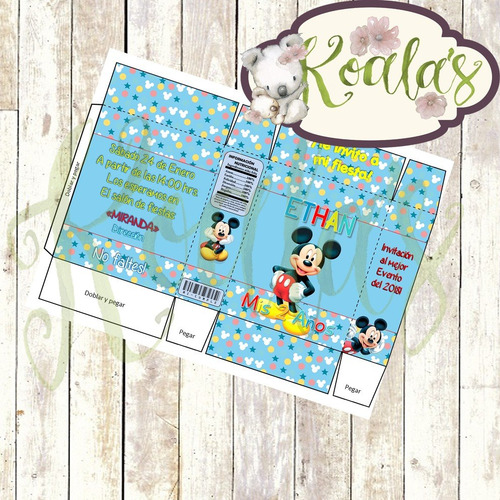 Mickey Mouse Mega Kit Imprimible Editable + Candy Bar