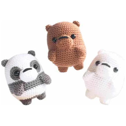 Osos Escandalosos Amigurumi Pardo Polar Y Panda Hecho A Mano