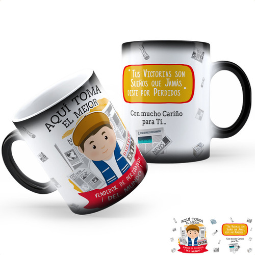 Taza Mágica Vendedor De Periodicos Calidad