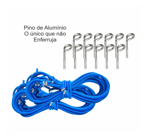 10 Pinos Alumínio Com Extensor Fixação Capa Lona Em Piscina