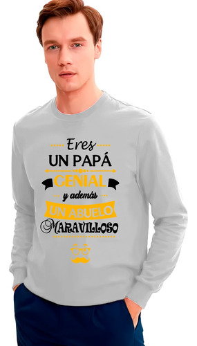 Polera Manga Larga Hombre Eres Un Papá Y Abuelo Maravilloso