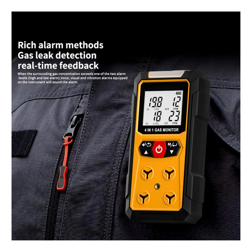 Detector De Fugas 4 En 1 H2s, Ex, O2, Co For Seguridad Hogar