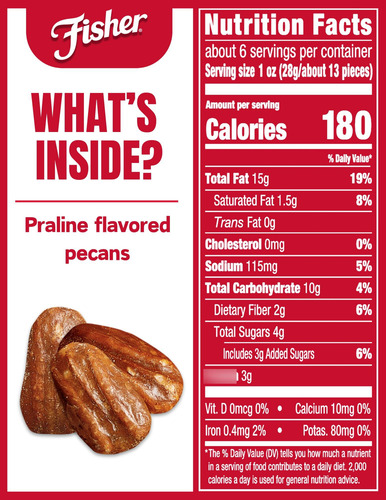 Snack De Praliné De Pacanas 155 Gramos Con Nueces Enteras