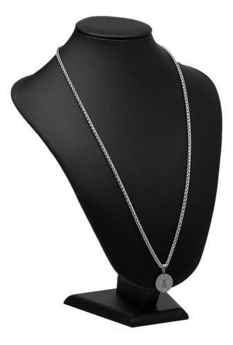 Corrente Colar Aço Inox Prata J-1313 Pingente São Bento