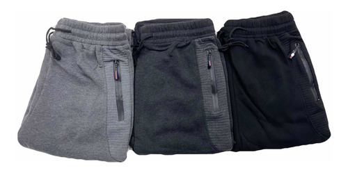 Imagen 1 de 4 de Pack 3 Pantalones Buzo Hombre Algodón. Jogger Fit Deportivo