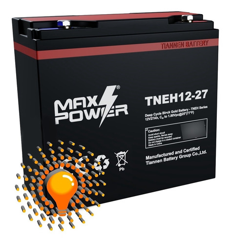 Batería Vrla Gel  12v 27ah Maxpower Motos Eléctricas