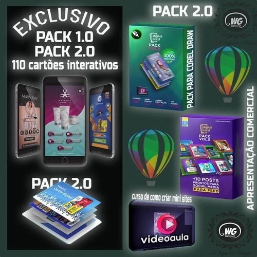 Pack 110 Cartões Interativos 1.0+2.0 Para Corel Draw +bônus