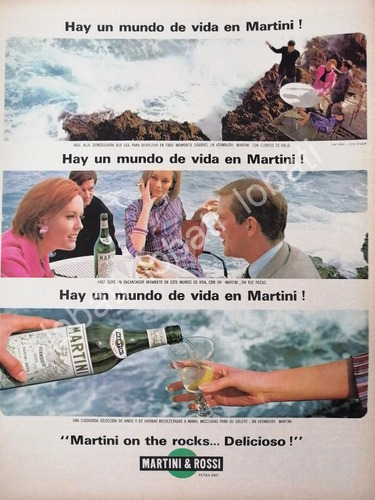 Cartel Publicitario Retro Vinos Martini Vermouth 1960s /366