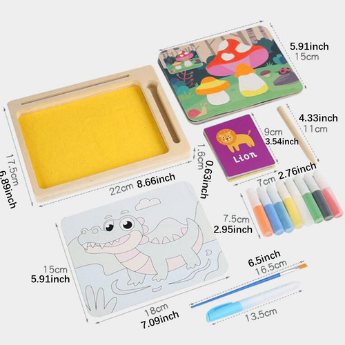 2 En 1 Kit De Pintura De Arte De Agua Y Arena Tarjetas