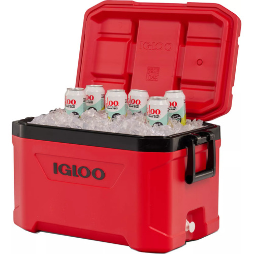 Hielera Portátil Igloo Nevera 49 Lts 52 Qt Con Portavasos Color Rojo
