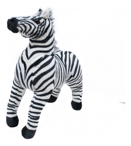 Zebra Realista Em Pé 42cm - Pelúcia