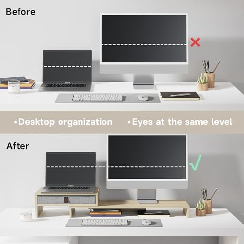 Soporte Elevador Para Monitor De Computadora Con Cajón Para