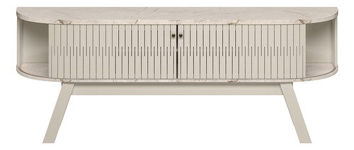 Mueble Para Tv 75 Mod Valencia Color Mármol/blanco Off White