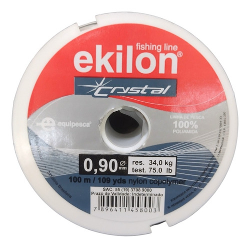 Linha Nylon Crystal P/ Pesca 0,90mm